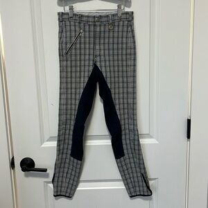 Pikeur Lugana Slim Kids Girls Plaid Light Blue Horse Riding Breeches size 164
